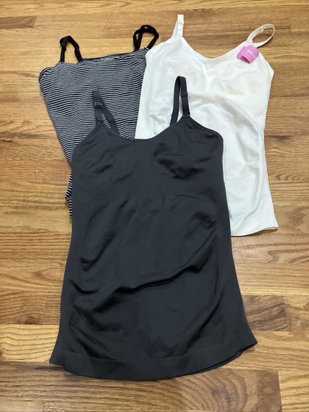 Isabel Maternity by Ingrid & Isabel Black, White & Striped Nursing Camisole EUC